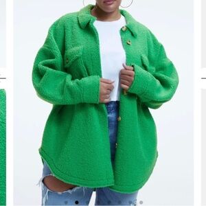 Good American Sherpa Boyfriend Jacket